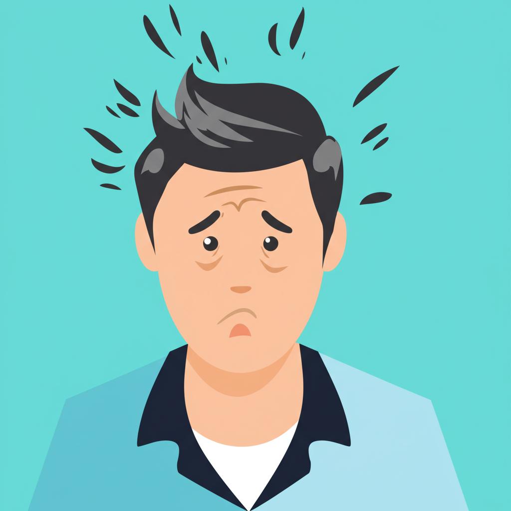 Man looking stressed or frustrated about sexual performance, illustrated in a relatable way