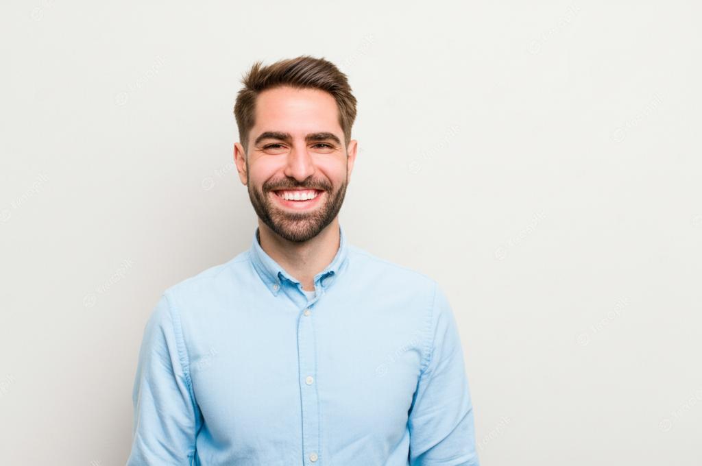 Man looking confident and happy