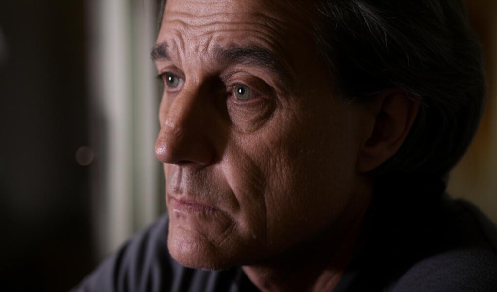 Man looking tired and reflecting on past vitality