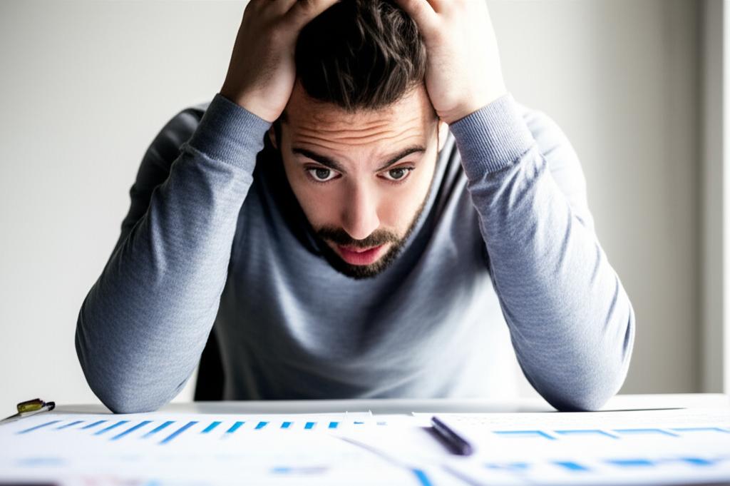 Man looking stressed about performance issues