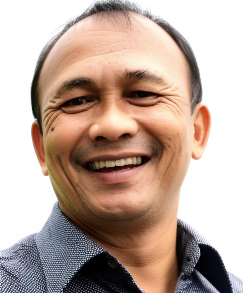 Photo of a middle-aged Indonesian man smiling and looking healthy.