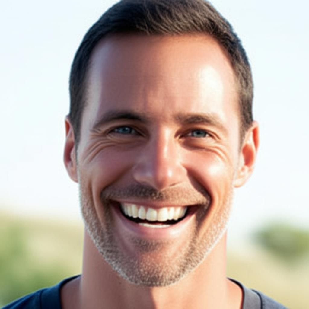 man looking healthy and relieved, enjoying his day