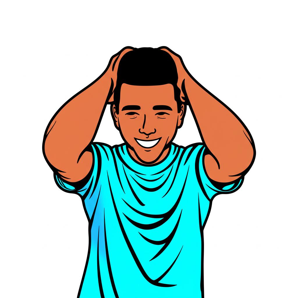 Man looking energetic and happy after feeling tired